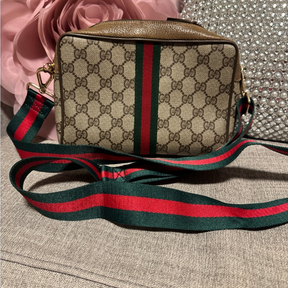 Gucci Brown and Green Crossbody Bag